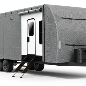 Patuibe RV Trailer Cover 22-24 FT Grey Model 1 Heavy Duty Waterproof-0