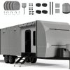 Patuibe RV Trailer Cover 20-22FT Grey Waterproof UV-0