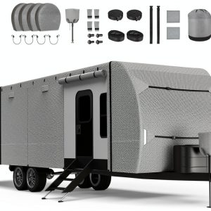 Patuibe RV Trailer Cover 20-22FT Grey Waterproof UV-0