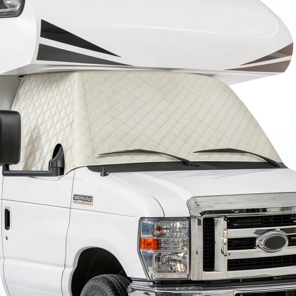 RV windshield cover EXCELFU RWC159753 Silver Full‑Coverage Waterproof-0