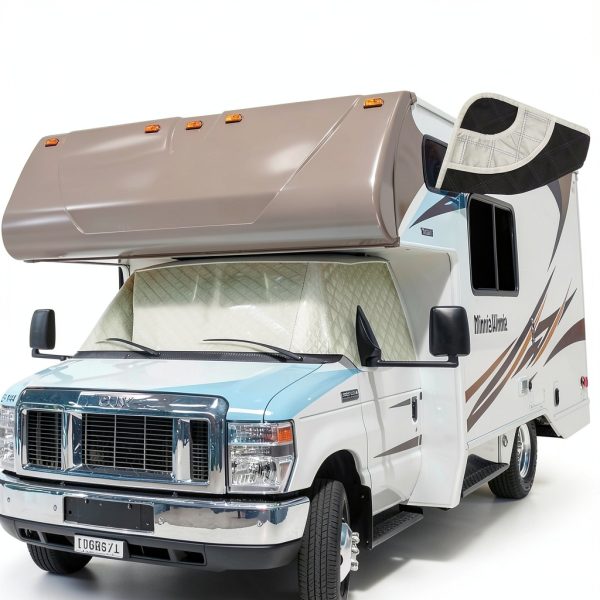 RV windshield cover EXCELFU RWC159753 Silver Full‑Coverage Waterproof-2