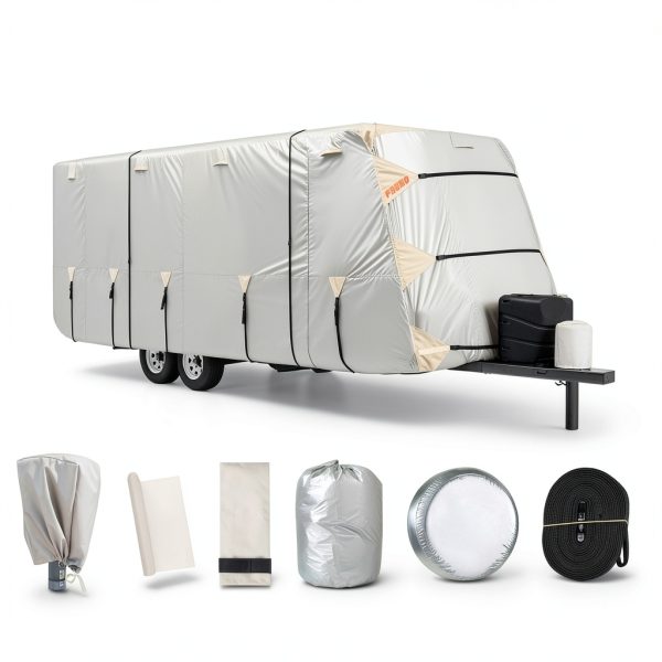 Oxford Fabric Trailer Cover FRUNO 24-27" with Jack and Tire Protection-7