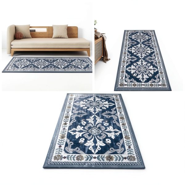 3-Piece Kitchen Rugs, Non-Slip & Washable Floor Mats, Water-Absorbent Area Pad, Standing Desk Mat for Office, Home, Doorway, Laundry, Kitchen Accessories (Grey)-6