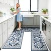 3-Piece Kitchen Rugs, Non-Slip & Washable Floor Mats, Water-Absorbent Area Pad, Standing Desk Mat for Office, Home, Doorway, Laundry, Kitchen Accessories (Grey)-5