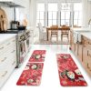 Artoid Mode Snowman Let It Snow Snowflake Christmas Kitchen Mats Set of 3, Winter Home Decor Low-Profile Kitchen Rugs for Floor - 17"x29"+17"x36"+17"x47"-4