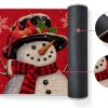 Artoid Mode Snowman Let It Snow Snowflake Christmas Kitchen Mats Set of 3, Winter Home Decor Low-Profile Kitchen Rugs for Floor - 17"x29"+17"x36"+17"x47"-5