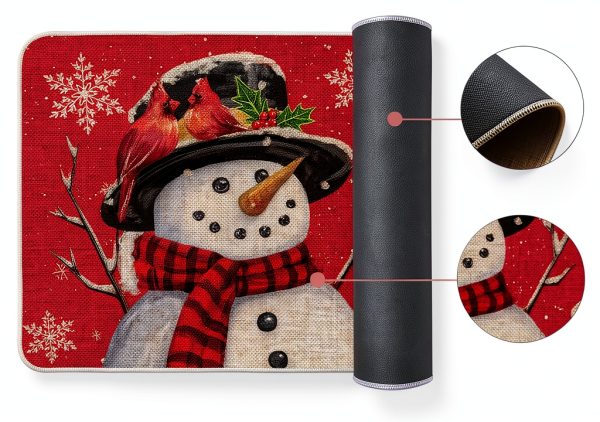 Artoid Mode Snowman Let It Snow Snowflake Christmas Kitchen Mats Set of 3, Winter Home Decor Low-Profile Kitchen Rugs for Floor - 17"x29"+17"x36"+17"x47"-5