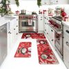 Artoid Mode Snowman Let It Snow Snowflake Christmas Kitchen Mats Set of 3, Winter Home Decor Low-Profile Kitchen Rugs for Floor - 17"x29"+17"x36"+17"x47"-1